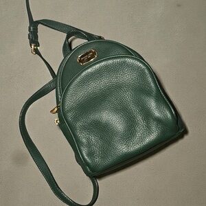 Michael Kors Forest Green Leather Backpack